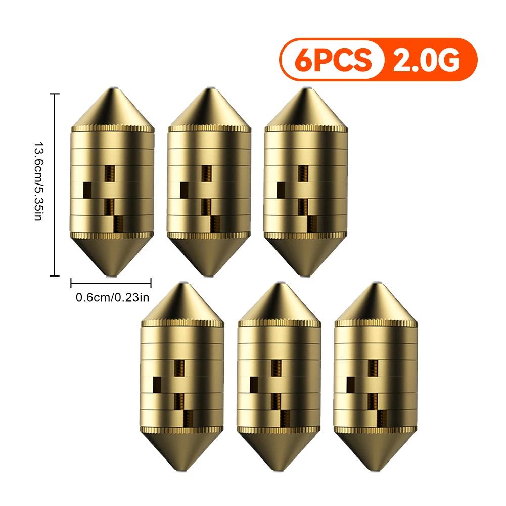 5-3g Fishing Sinker Weights Carp Fishing Sinkers Fishing Tackles Sharped Sinkers Copper Fishing Weights for Saltwater Freshwater