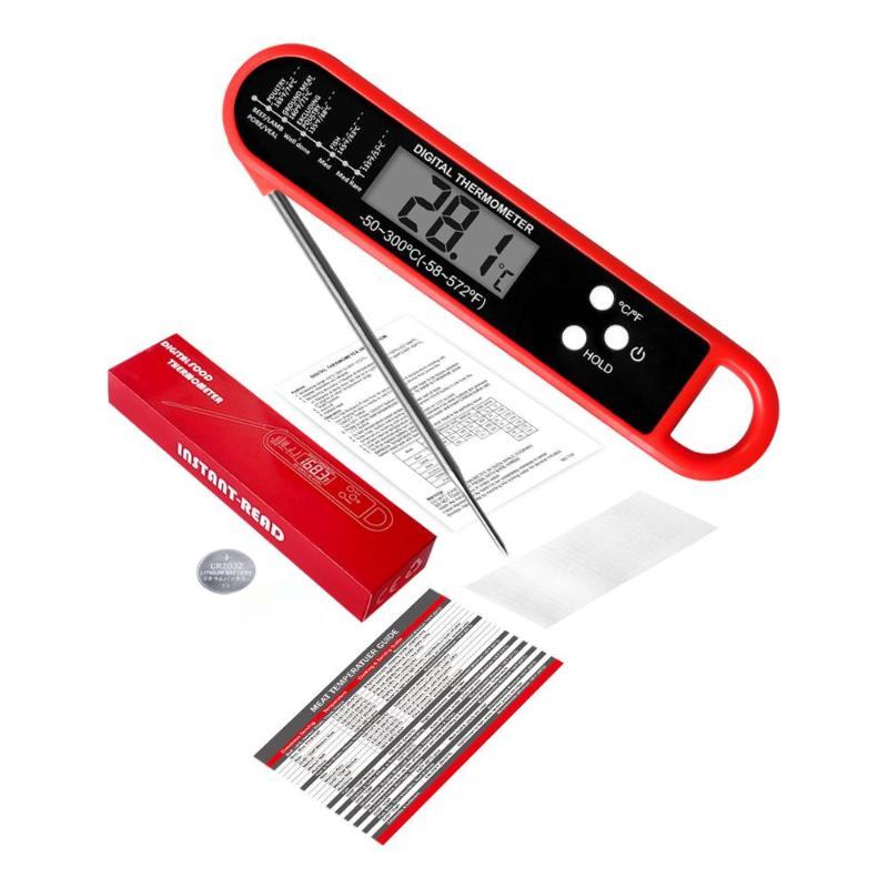 Digital Meat Thermometer With Instant Accurate Read Foldable Long Probe For Kitchen Cooking Grilling Baking Bbq