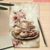 Vintage Tea Party Tin Sign – Pastel Beige Pink Floral Roses, Cupcakes & Teacup Wall Decor, Heavy-Duty Iron, 1pc