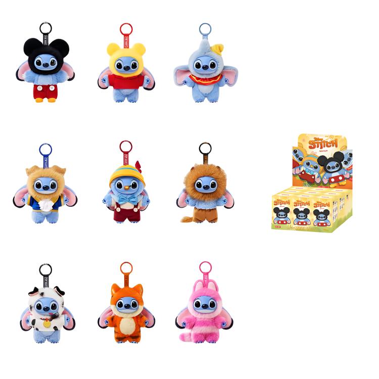 POP MART Stitch Collection Plush Charm Vinyl Mystery Boxes Single Mystery Box/Full Box 9 Pcs PPMT-2602-0009