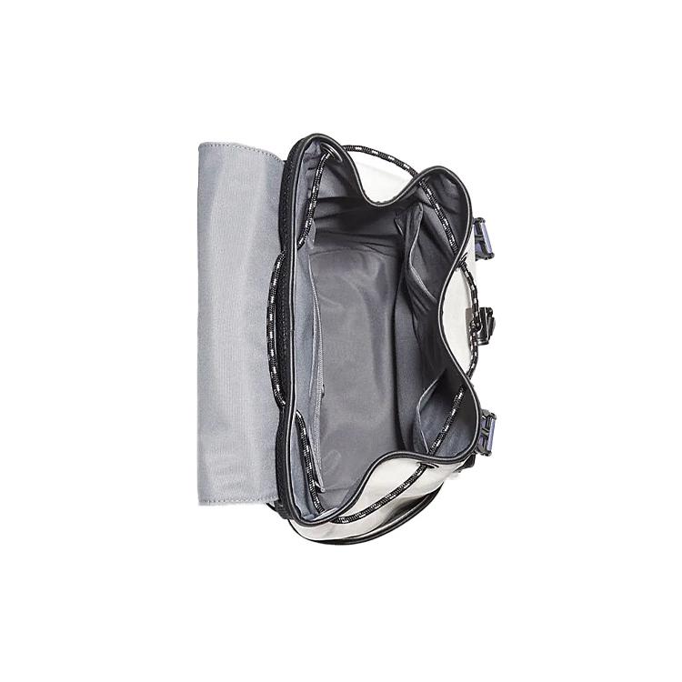 New COACH Track Cow Leather With Fabric With PVC Backpack Large Men's White & Black CJ653-QBCAH