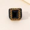 Vintage Obsidian Men's Fashion Hand Jewelry Punk Hip Hop Ring