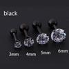 Medical Titanium Steel Coarse Needle Zircon Earrings for Girls Men Rhinestone Studded Earrings Ear Bone Nails