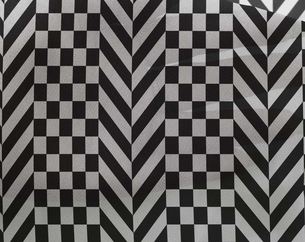oneOone Georgette Viscose Black Fabric Check Sewing Craft Projects Fabric Prints By Yard 42 Inch