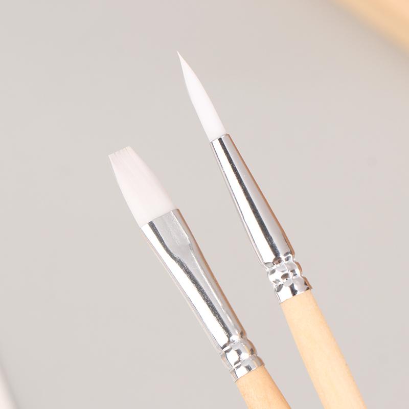 6Pcs Portable Watercolor Brushes Wooden Handle Paint Brush Oil Acrylic Painting