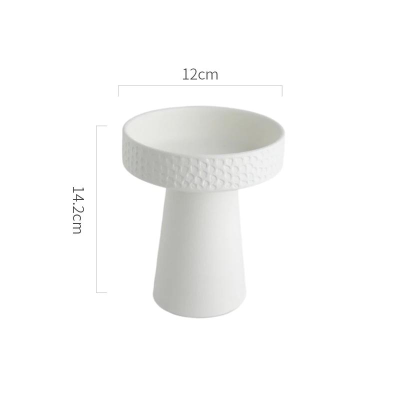 Round Ceramic Pasta Steak Plate Salad Bowl Soup Basins Cooking Plate Kitchen Solid Color Tableware High Foot Snack Desserts Tray