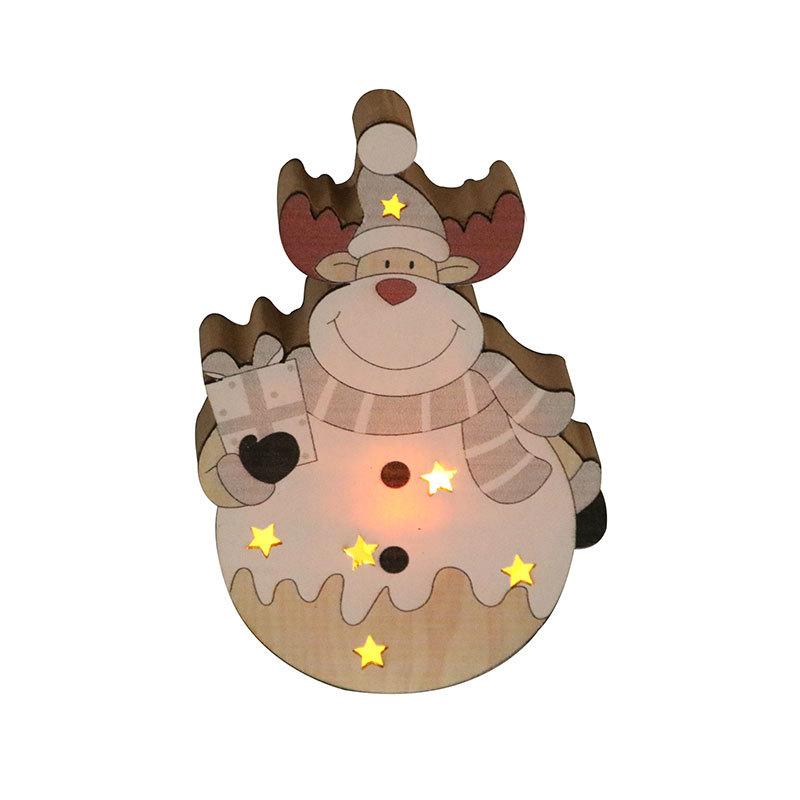 Christmas Decorations Christmas Wood Glow Pendant Santa Tree Pendant