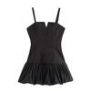 Winter 2024 Women's European & American Style Fashion Slim Spliced Camisole Dress