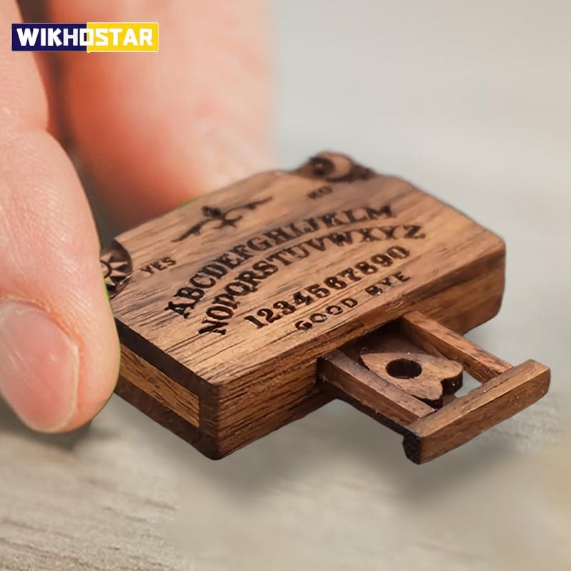 Mini Ouija Board Retro Miniatur Spirit Board mit Schublade Holz Miniaturen Emotionale Liebe Schublade Heimdekoration Geschenk
