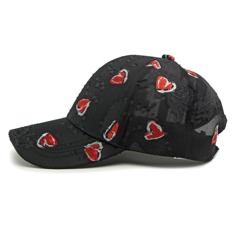 Love Print Hat Women Baseball Cap Summer Breathable Outdoor Sun Hat