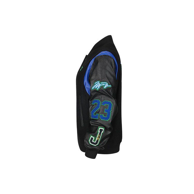 Jordan X Aleali May Varsity Jacket Asia Sizing Black Game Royal Pine Green DC2435-010