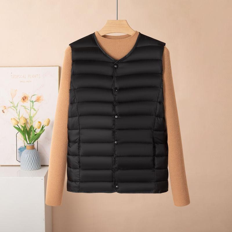 Down Cotton Vest Women's Inner Wear Autumn and Winter New Slim-fit Bottom Inner Wear Vest Medium Thin Warm Vest Vest