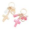 Christian Resins Crosses and Butterfly Keychain with Tassels for Daily Key Organization and Backpack Bag Decoration