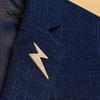 Cast Alloy Brooch Three-dimensional Brooch, Geometric Lines Lapel Pin, Men Suit Accessory with Safety Pin Base, Electroplated Fashion Accessories