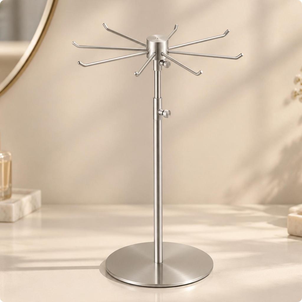 Rotating Jewelry Display Stand Sturdy Necklace Tree Stable for Boutiques