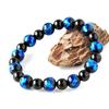 Natural Stone Power Stone Bracelet, Firefly Glass, Onyx, Men's and Women's Accessory, Inner Diameter: Approx. 16cm