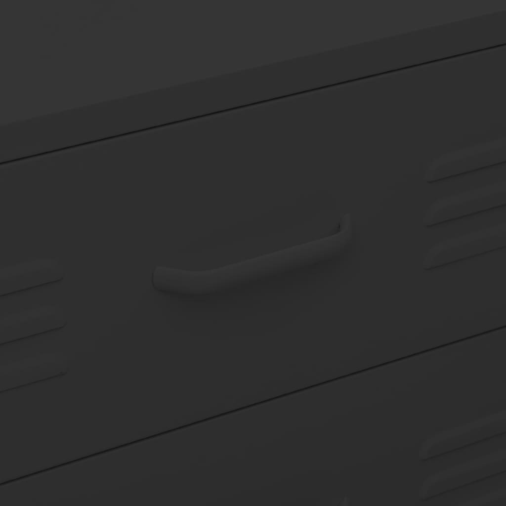 Black Chest of Drawers 80 x 35 x 101.5 cm Steel