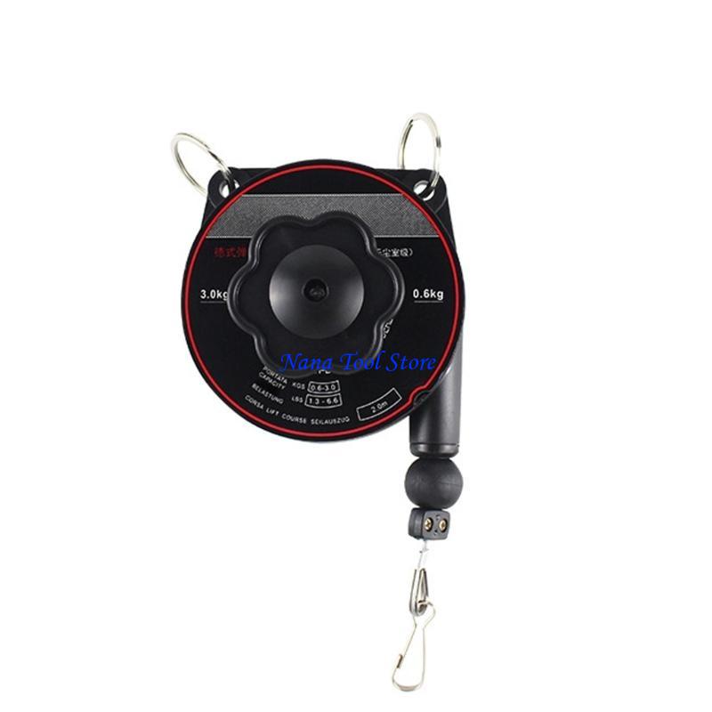 31GJ Industrial Grades Retractable Hook 1.2/3kg Load Capacity Tool Less Mounting System Nonslip Design Tool Hook Reel