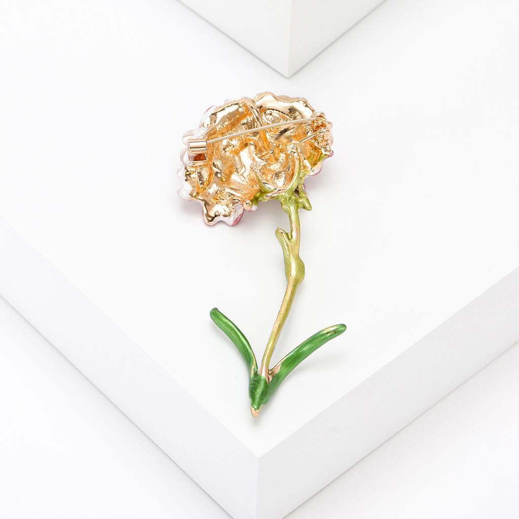 Mother's Day Elegant Enamel Carnation Brooches for Women Unisex Flower Pins Gift for Mother Office Party Friend Gifts Jewelry