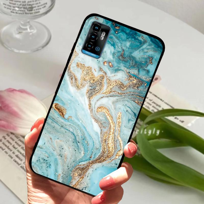 Case For ZTE A71 Coque A 71 Marble TPU Soft Silicone Funda Phone Case For ZTE Blade A71 a71 Shockproof Animals Cover Capa Bumper