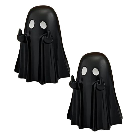 Halloween Ghost Figurine Cute Small Finger Ghost Statue Spooky Resin
