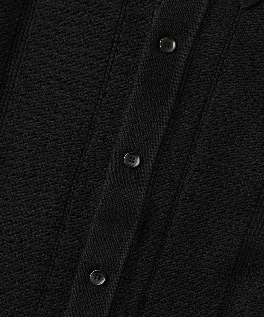 OUTSTANDING Ls Stripe Collar Knit Cardigan_Black