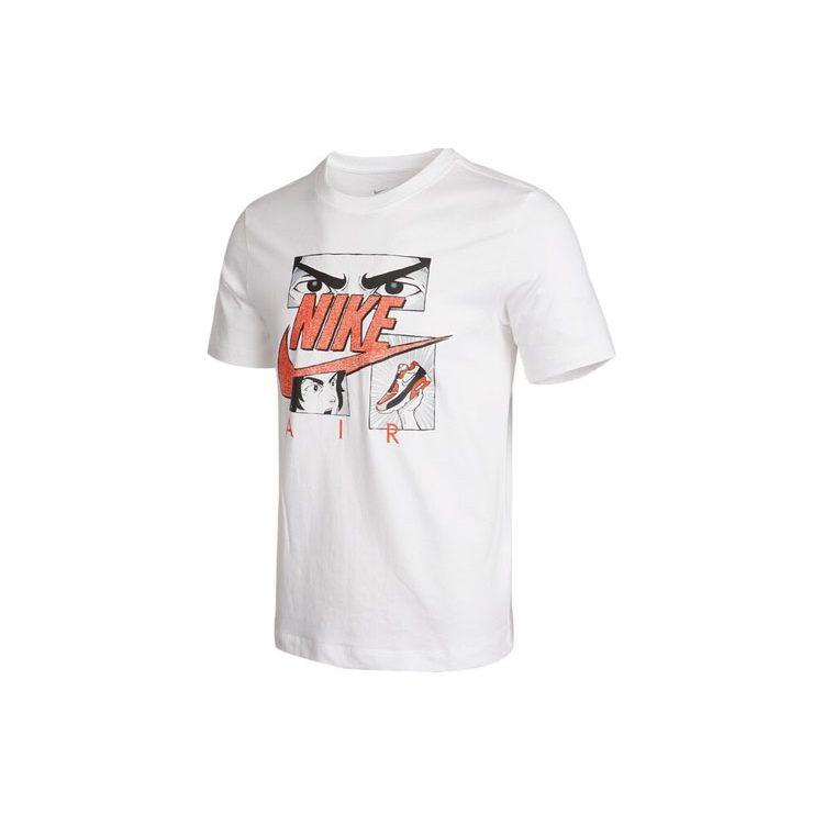 Nike T Shirts Men's White Crew Neck Moderate Straight Fit DB6152-100