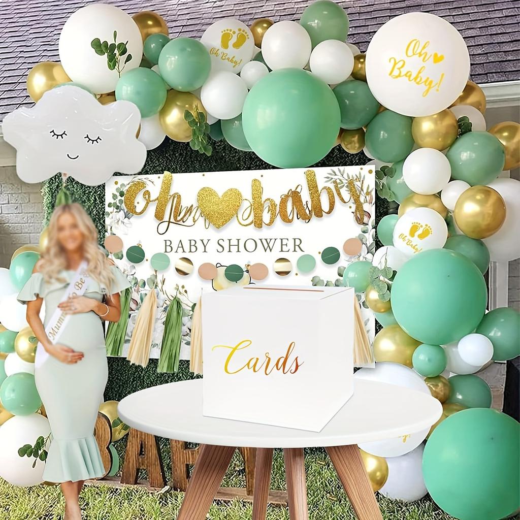 Boîte à cartes blanche avec motif en feuille d'or pour jeu de vote mariage boîte cadeau spéciale avec 10 cartes pour réceptions baby showers fêtes