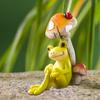 Tegneserie Frosk Figur Resin Sopp Lesende Liggende Gitar Frosk Statue Skulptur Innendørs Utendørs Hage Blomsterpotte Dekorasjon Ornament