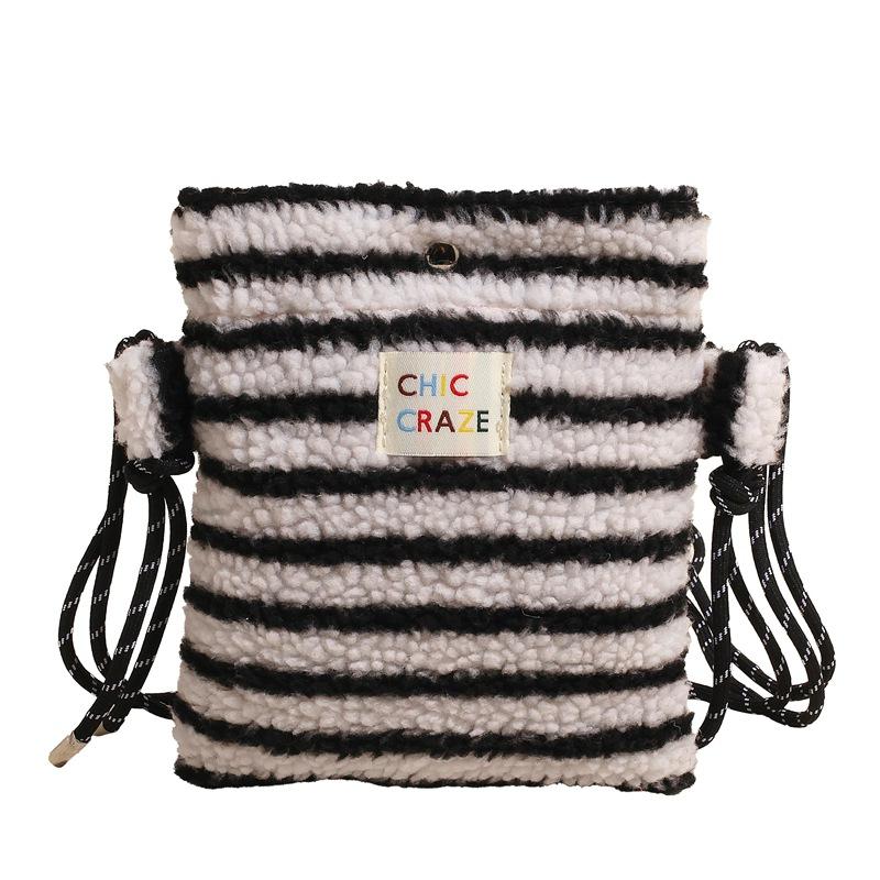 New plush rainbow polka dots cute small bag pink shoulder messenger bag shopping storage bag