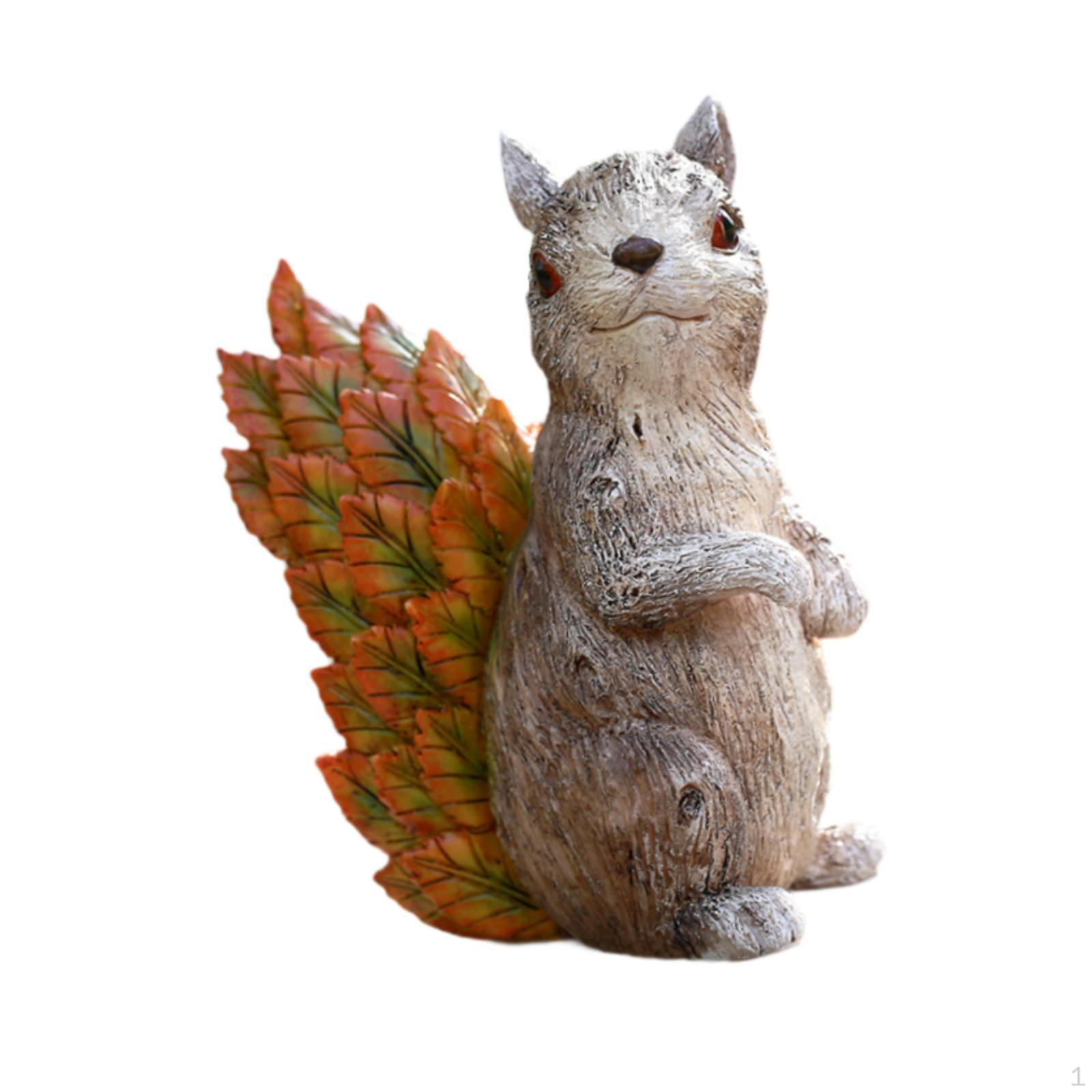 Squirrel Ornament Sculpture Resin Kids Toys Garden Statue Figurine for