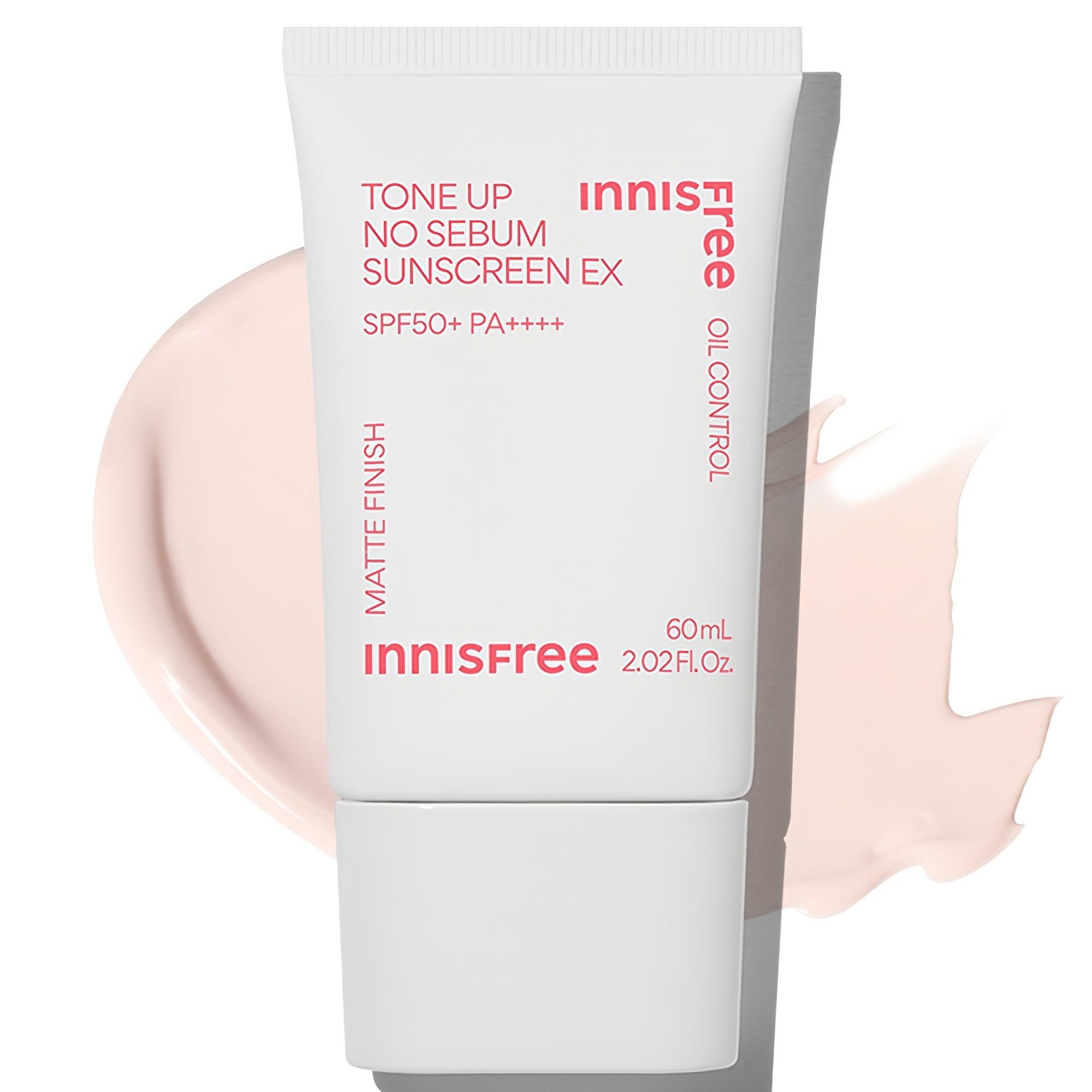 

[Innisfree] Tone Up No Sebum Sunscreen EX SPF50+ PA++++ - Matte & Brightening Finish, 60ml | Olive s K-beauty 60ml, 1EA