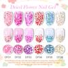 1/6Pcs 8ML Dried Flowers Gel Nail Polish Soak Off UV/LED Natural Floral Petal Nail Glue Varnish Long Lasting Women Clear DIY Nail Art Painting Gel