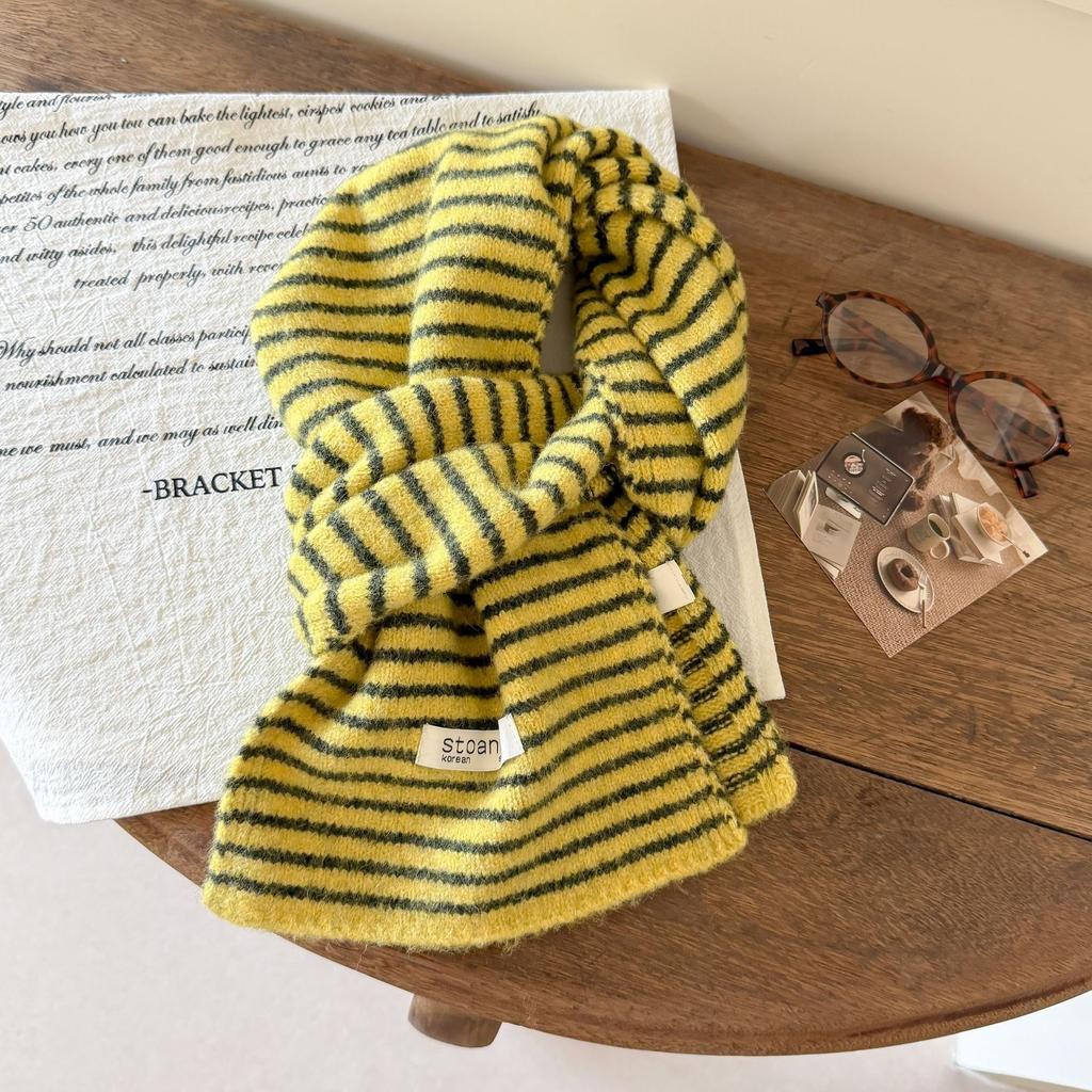 Sciarpa a righe giapponese retrò coreana moda autunno inverno sciarpa calda lavorata a maglia sciarpa per coppia