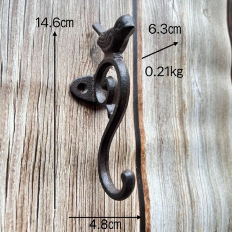 Vintage Cast Iron Wall Hook Heavy Duty Wall Mounted Hanging Hooks Rustic Decorative For Entryway Garden Home Decoration