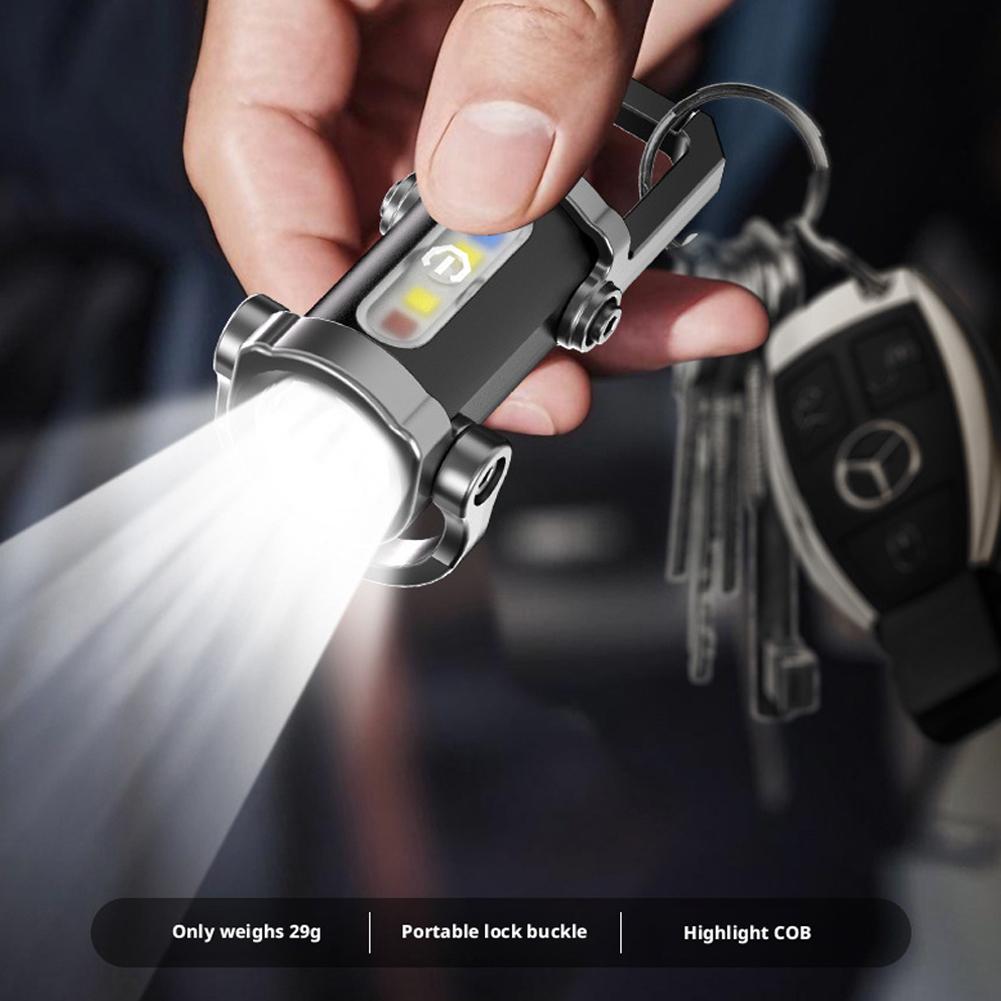 Ultra-Bright 1200 Lumens Mini USB Rechargeable LED Flashlight Keychain Portable Waterproof Camping Pocket Lamp for Outdoor