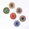 Luxury Shiny Round Large Glass Brooches for Women Unisex Rhinestone Pins Banquet Party Backpack Luxury Gifts Jewelry Accessories
