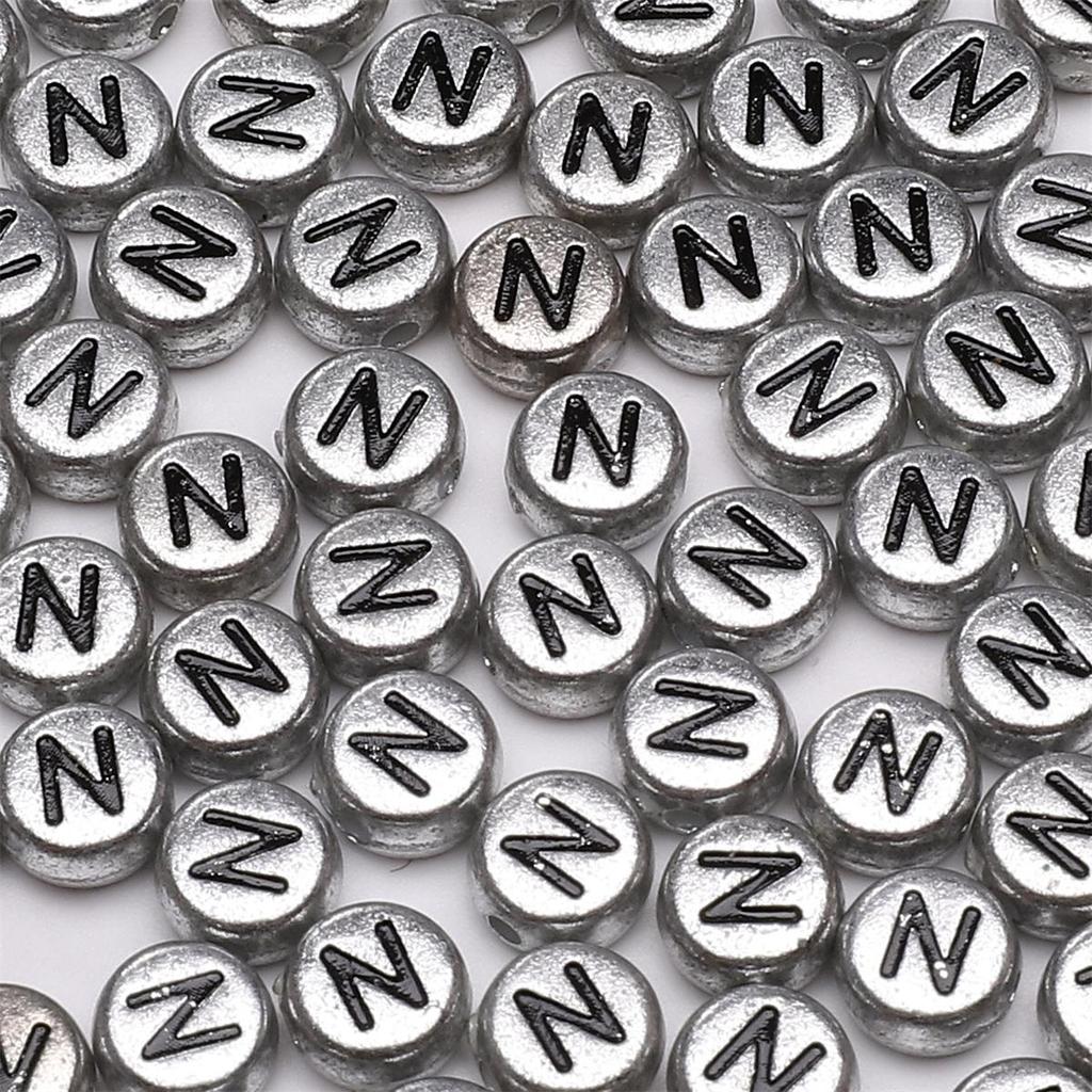 50Pcs Acrylic English Letter Beads For DIY Necklace Bracelet Earrings Jewelry Making Craft Accessories