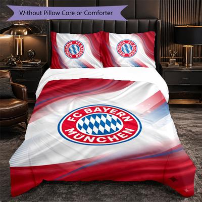 FC Bayern München Bettwäsche-Set 3-teilig Bettbezug Dekorative Bettwäsche für Jugendzimmer Heimdekoration