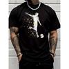 European Sizes Men's Soccer Football T-Shirt with White Splatter Paint Soccer Player & Design - Breathable Moisture-Wicking Jersey