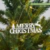 Wooden Christmas Decorations Set With English Letter Signs Tree Ornaments Snowman Reindeer Figurines Hotel Mall Window