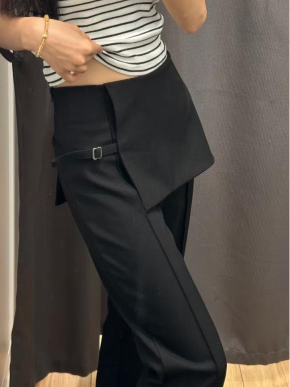 Spring Summer Women s Irregular Micro-Flare Wide-Leg Low-Waist Casual Pants 2XL