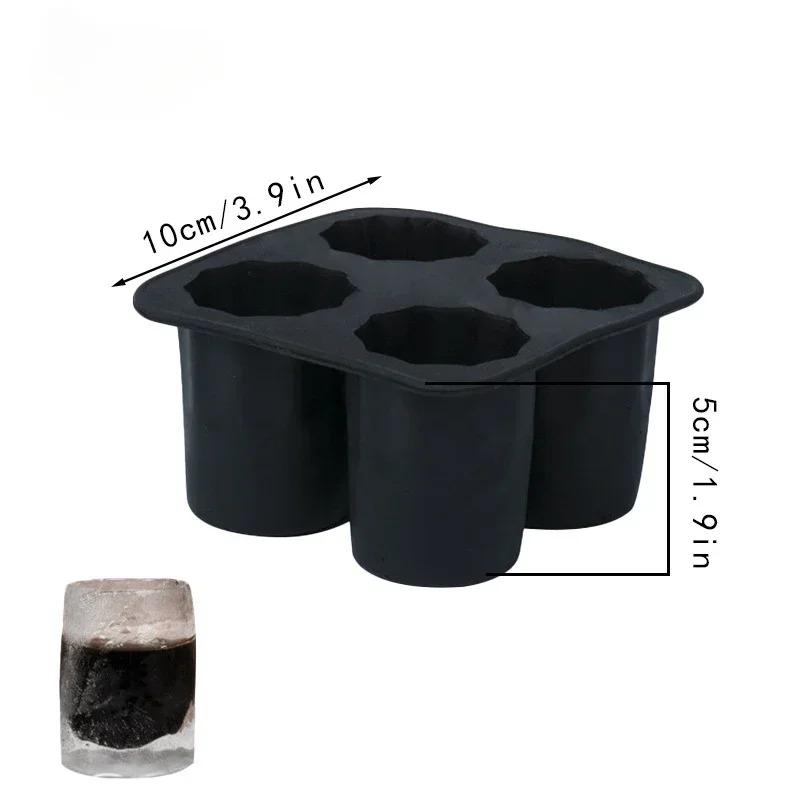 4 Tassenform Silikon Eiswürfelform Tablett Halloween Skelett Mach Schnapsglas Sommer Bar Party Gefroren Whiskey Bier Cocktail Kalt