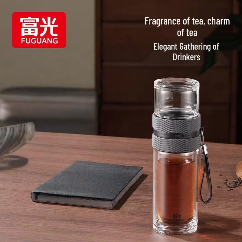 Fuguang Double-Wall Glass Tea Infuser Bottle