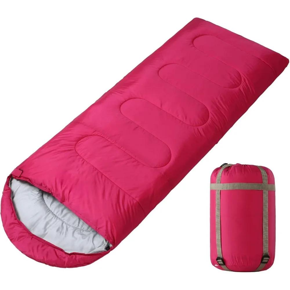 Sleeping Bag with Compression Sack 4Seasons Warm Cold Weather Lightweight for Adults Kids OutdoorCamping Waterproof Sleeping Bag