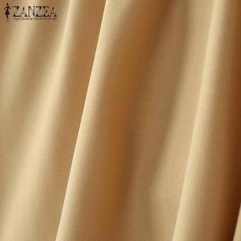 ZANZEA Kvinner Sommer Floral Ensfarge Løse A-linje skjørt