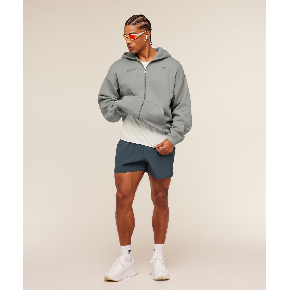 Gymshark Conditioning Club Zip Through Hoodie Smokey Grey A4c3m Gd5d