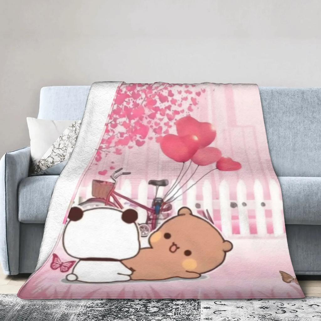 Bubu Dudu Heart Love Flannel Blanket Winter Soft Throw Blanket for Kids Adult Bedroom Sofa Bed Cover