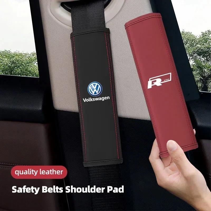 Lmn1 ·2Pcs Car Seat Belt Shoulder Cover Safety Belts Cushioning For VW Atlas Jetta Touareg Variant Golf Polo GTI Taos Nivus Passat