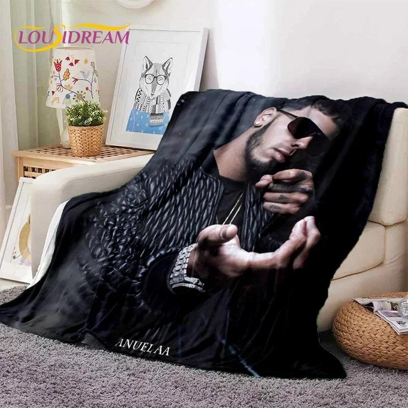 Anuel AA Inspired Hip Hop Throw Blanket Soft Flannel for Bed Sofa Outdoor Leisure Nap Gift